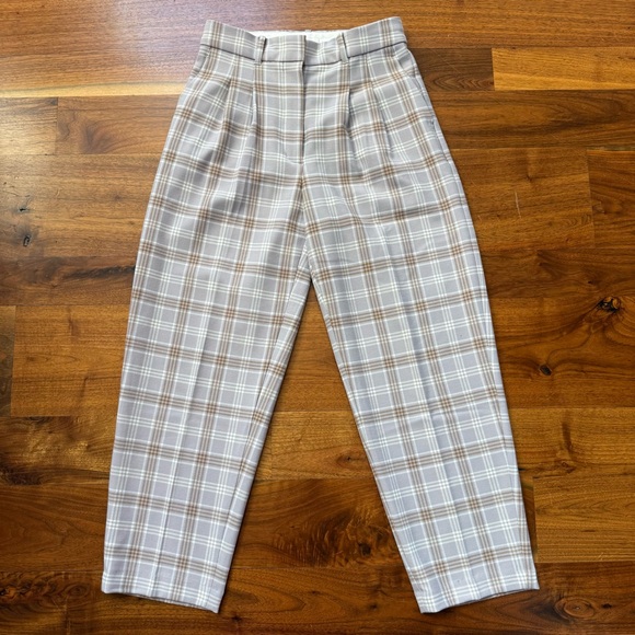 Aritzia Wilfred Effortless Plaid Trouser Pant Size 6 - Picture 3 of 10